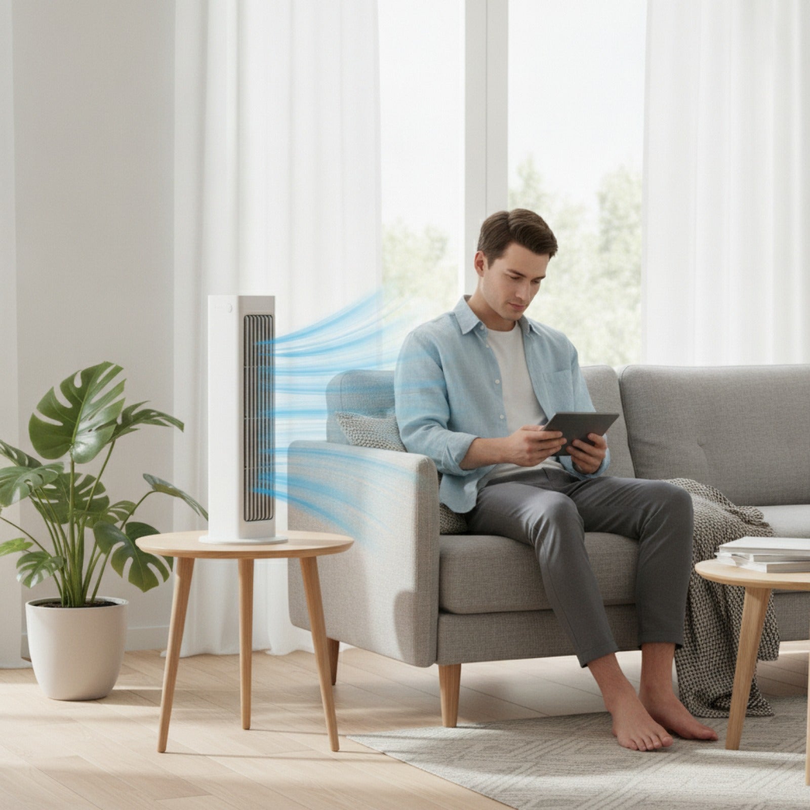Ventilateur sans pales portable 3000 mAh - Puissant et polyvalent pour chambre, salon, salle de bain
