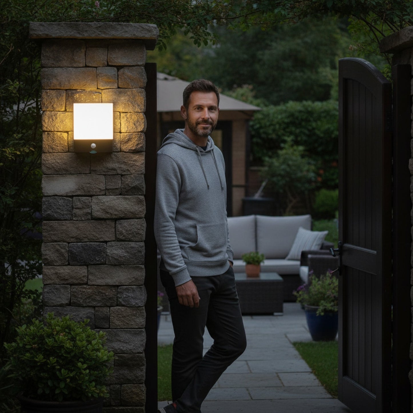 Applique Murale LED Extérieure Étanche avec Détecteur de Mouvement - Pour Terrasse, Cour, Balcon, Porte d'Entrée, Allée, Jardin