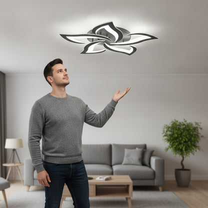 Plafonnier LED Moderne 5 Têtes Pétales - Blanc Froid 6500K pour Chambre & Couloir