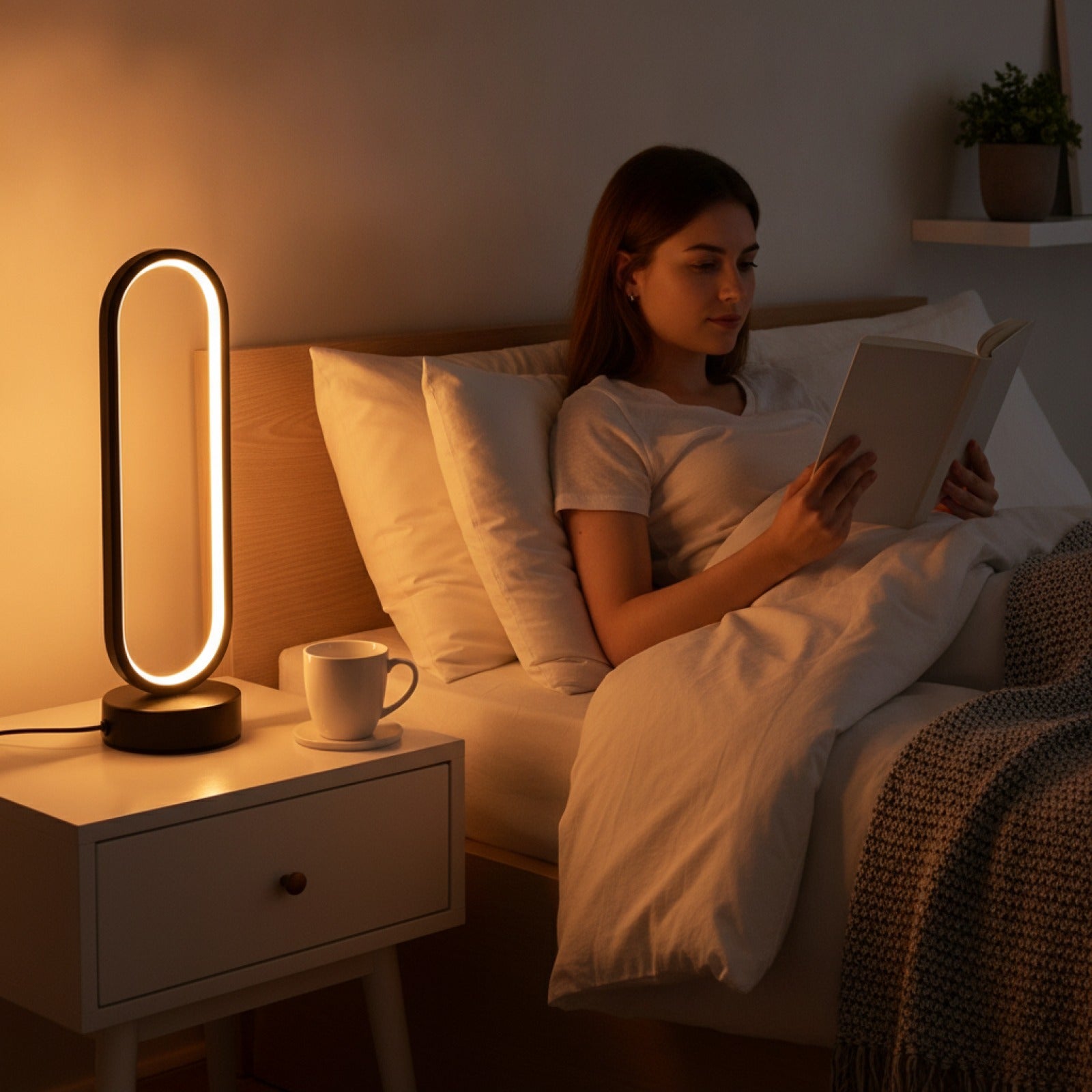 Lampe de chevet LED à intensité variable - Lumière d'ambiance pour chambre et salon