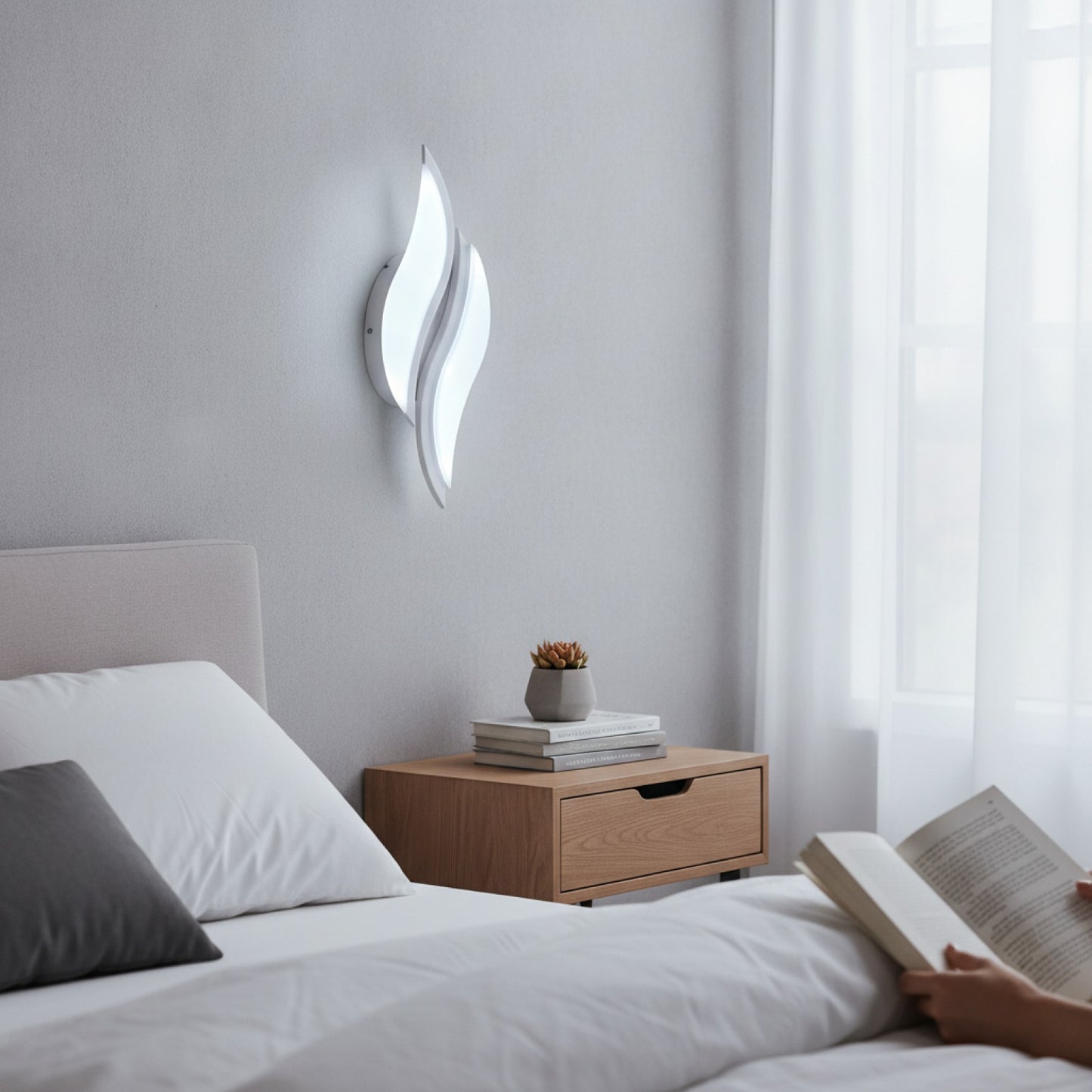 Applique Murale LED Moderne 12W Métal & Acrylique - Blanc Froid 6500K pour Chambre et Escalier