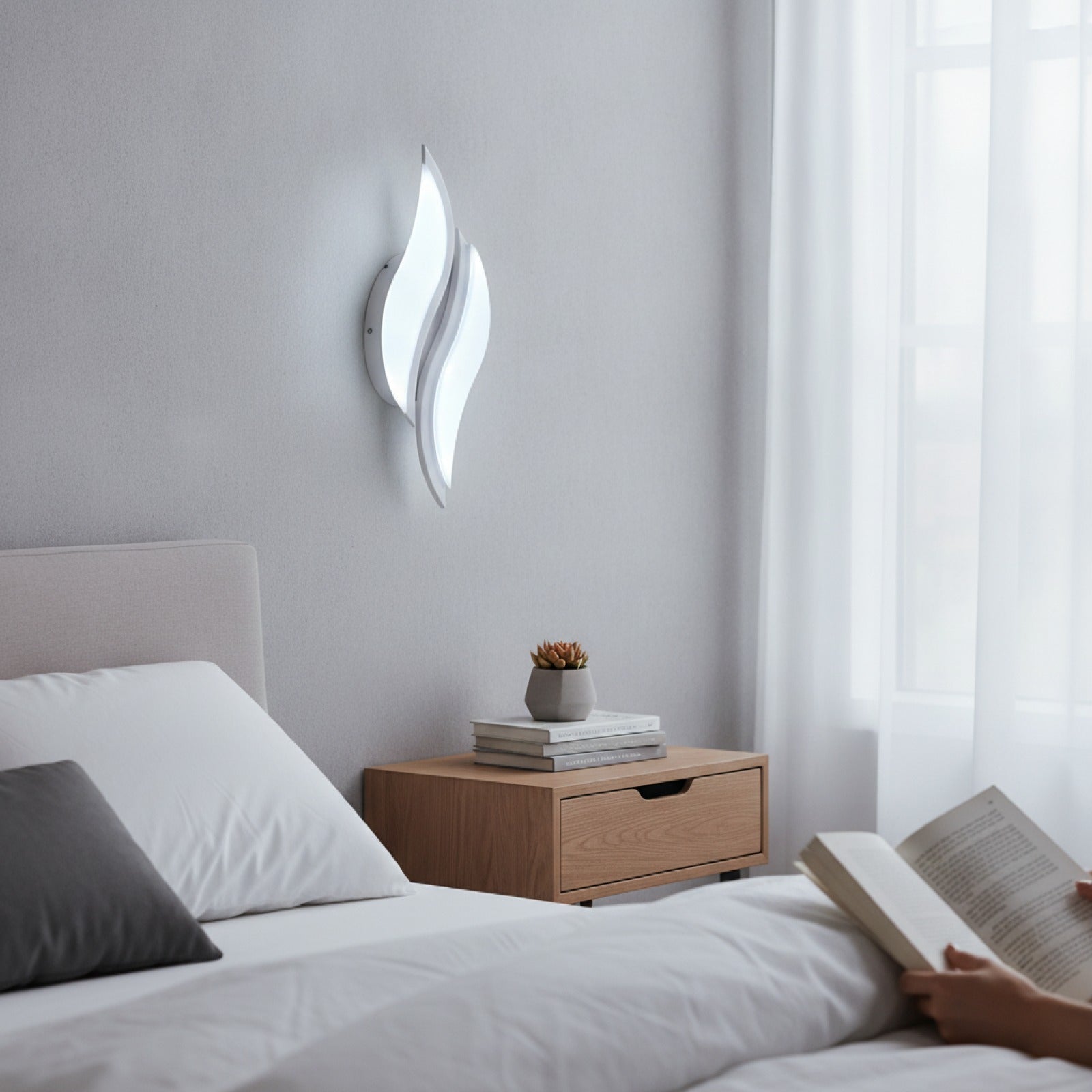 Applique Murale LED Moderne 12W Métal & Acrylique - Blanc Froid 6500K pour Chambre et Escalier