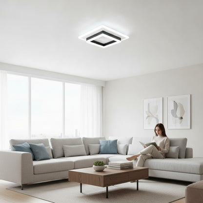 Plafonnier LED Carré Moderne Blanc Froid 6500K - Idéal Chambre, Bureau, Salon