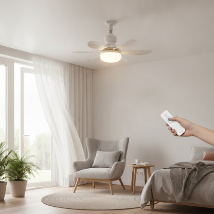 Ventilateur de Plafond LED 30W avec Télécommande et Gradation - Blanc, Noir, Coloré