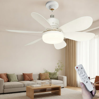 Ventilateur de Plafond LED avec Télécommande et Lumière E27 - 24-80W