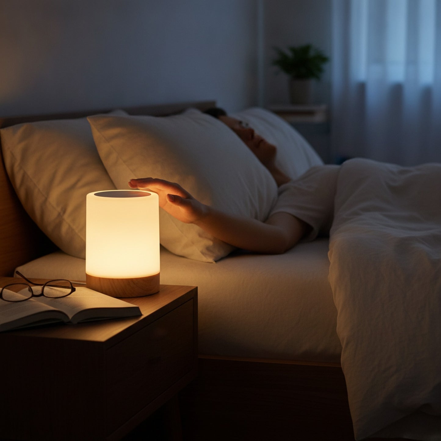 Lampe de Chevet Tactile RVB Rechargeable - Veilleuse LED 16 Couleurs Dimmable