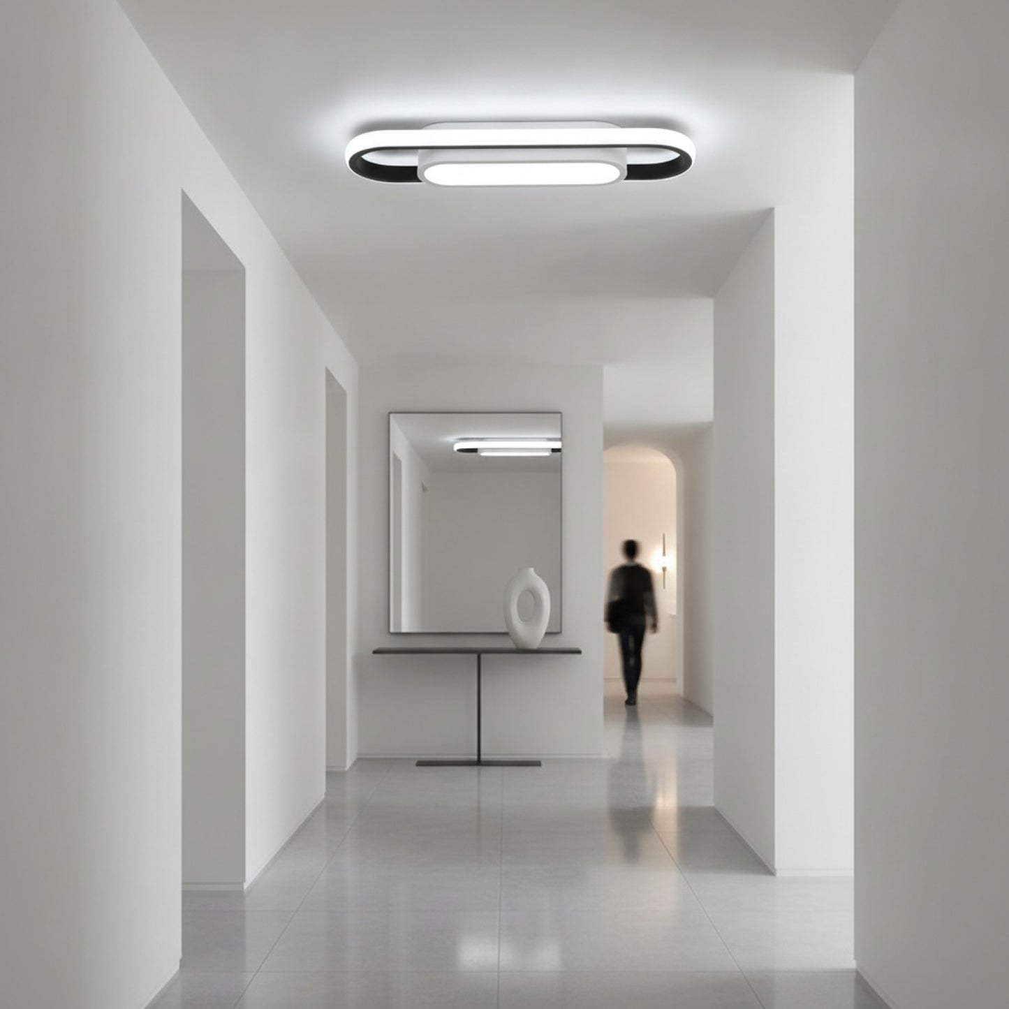 Plafonnier LED Rectangulaire 24W Blanc Froid 6000K - Acrylique pour Chambre, Couloir, Balcon