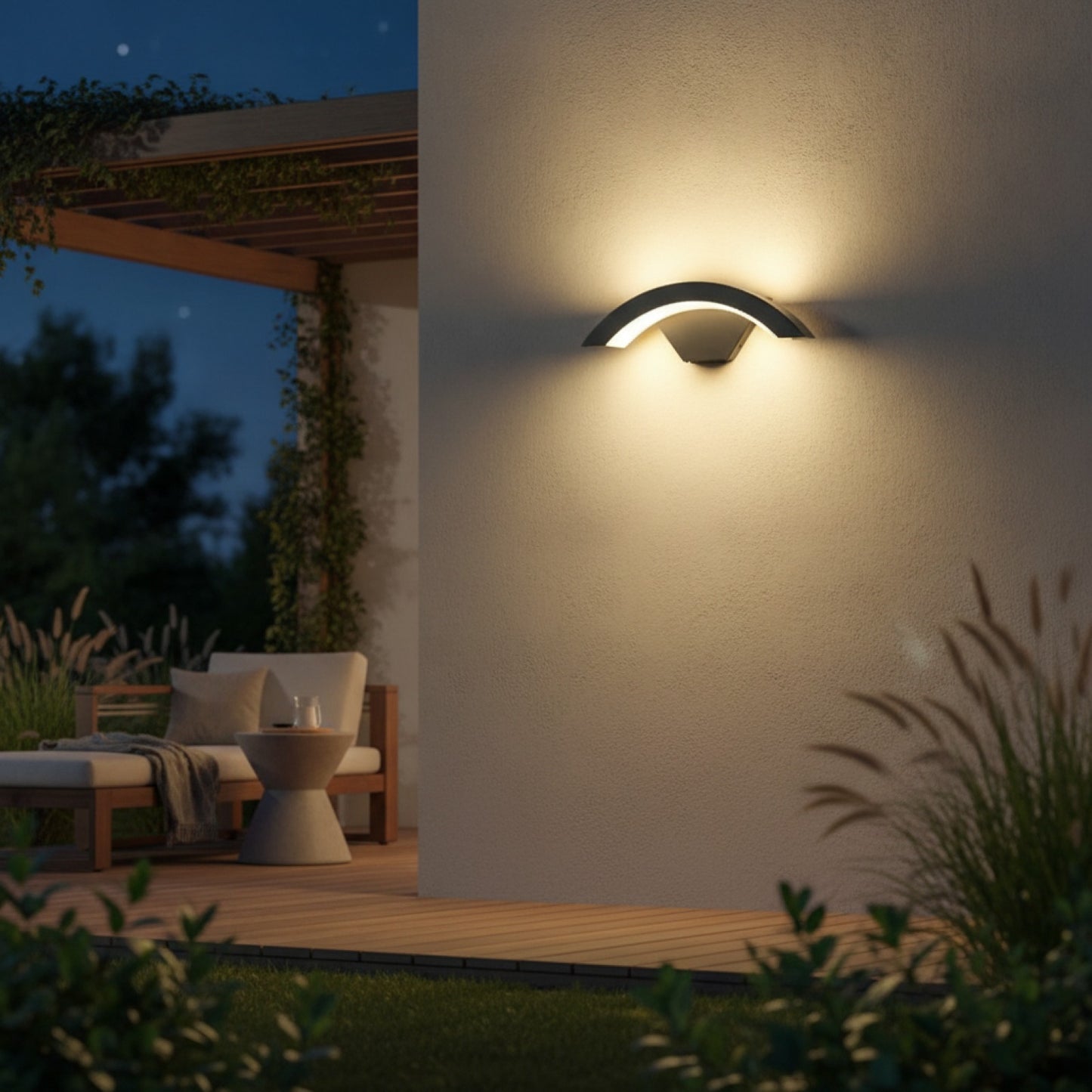 Applique Murale LED Extérieure Moderne 24W Blanc Chaud 3000K pour Jardin et Terrasse