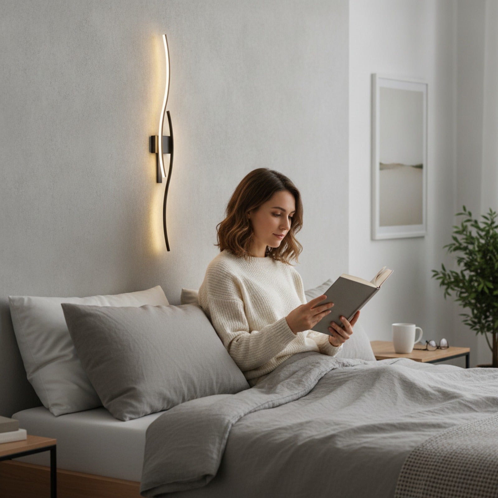 Applique Murale LED Longue Bande Dimmable avec Télécommande - Design Moderne pour Salon, Chambre & Chevet