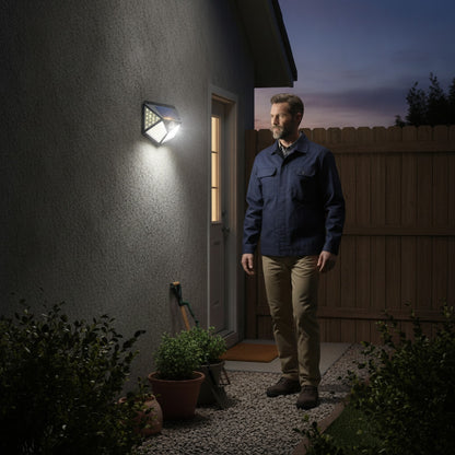 Applique Murale LED Extérieure 100 Leds avec Détecteur de Mouvement - Éclairage Jardin & Rue