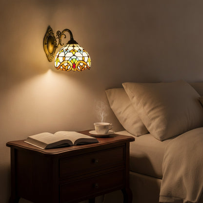 Applique Murale Vintage Tiffany - Lampe Dôme Faite Main pour Salon, Escalier, Chambre