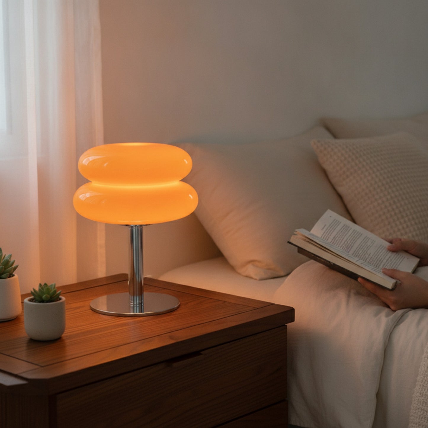 Lampe de Table Macaron en Verre : Ambiance & Protection des Yeux