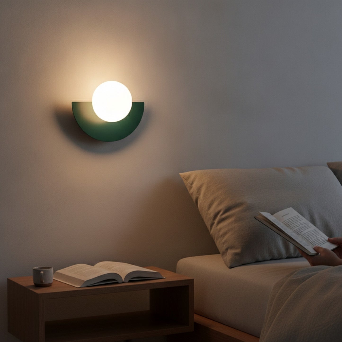 Applique Murale LED Ronde avec Abat-jour Boule - Idéale Chambre, Couloir, Décoration Intérieure