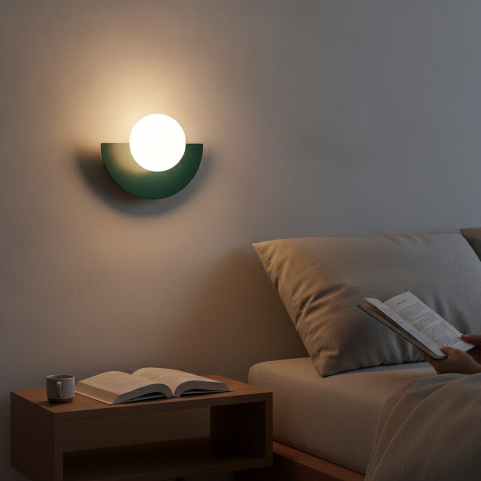 Applique Murale LED Ronde avec Abat-jour Boule - Idéale Chambre, Couloir, Décoration Intérieure
