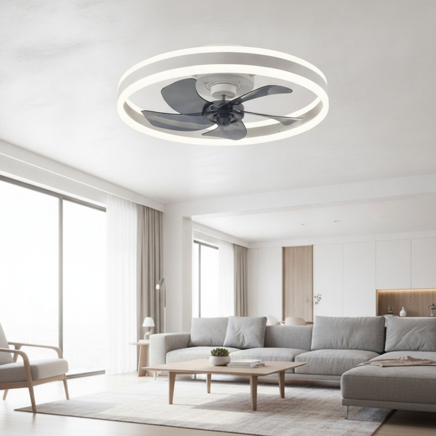 Ventilateur de Plafond LED Intelligent Jelena avec Télécommande - Moderne et Élégant pour Salon & Chambre