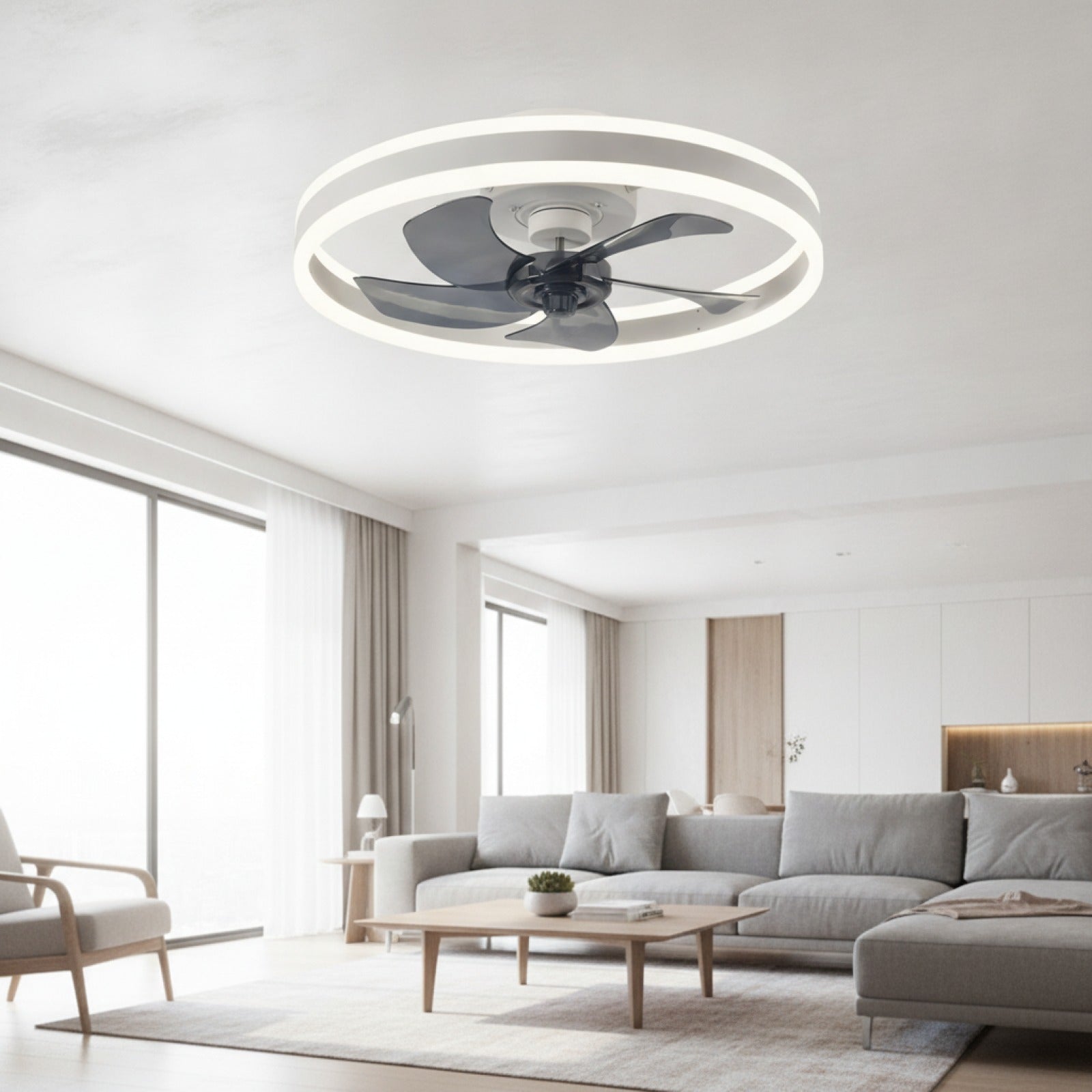 Ventilateur de Plafond LED Intelligent Jelena avec Télécommande - Moderne et Élégant pour Salon & Chambre