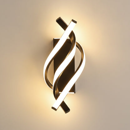 Lampe Murale LED Design Spirale Incurvée - Luminaire Moderne pour Intérieur (Chambre, Couloir, Escalier)