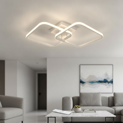 Plafonnier LED Carré Moderne Dimmable 50W avec Télécommande - Blanc Chaud/Froid (3000K-6500K) pour Salon et Chambre