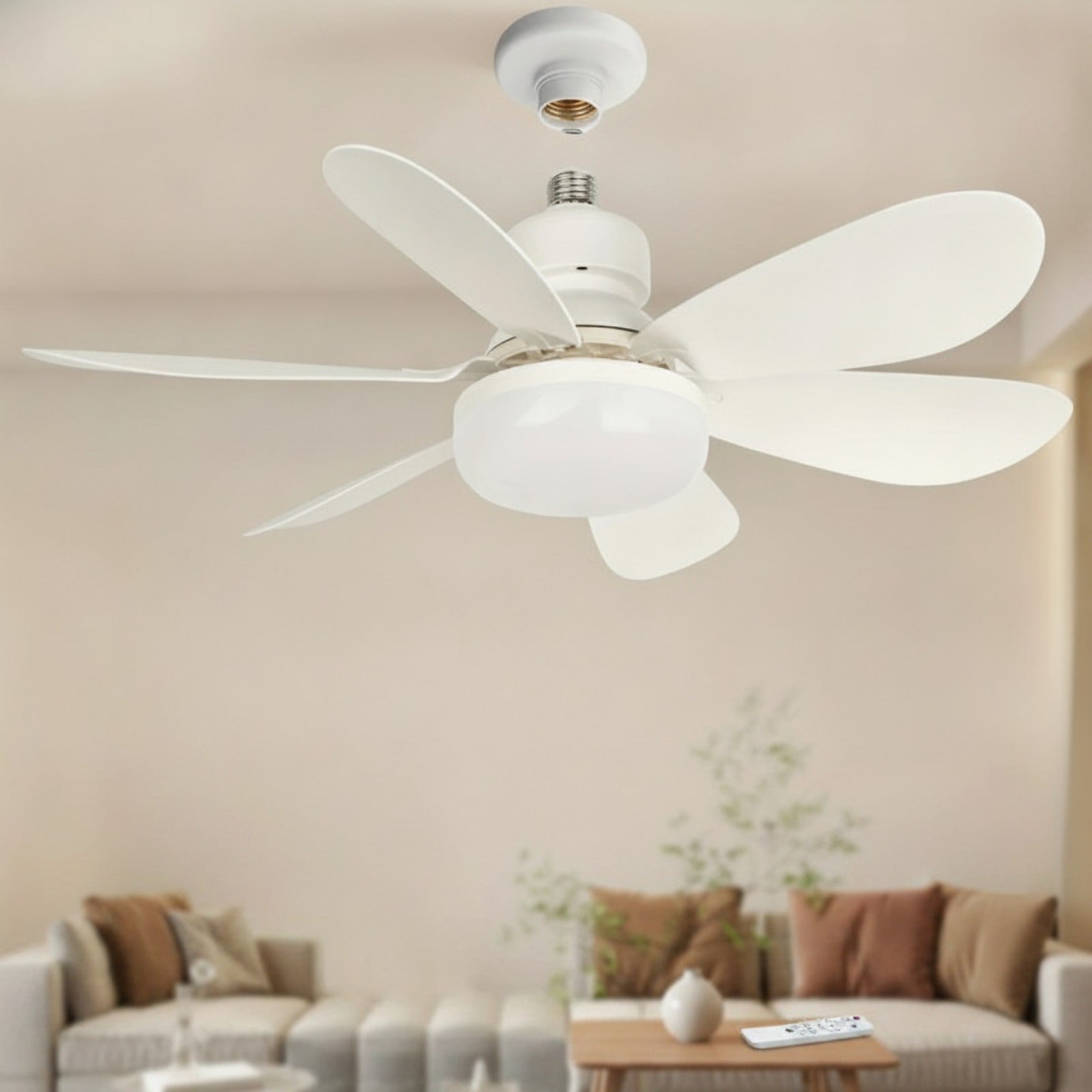 Ventilateur de Plafond LED avec Télécommande et Lumière E27 - 24-80W