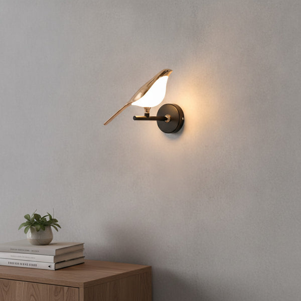 Applique Murale LED Design Oiseau Doré Style Nordique pour Salon et Chambre