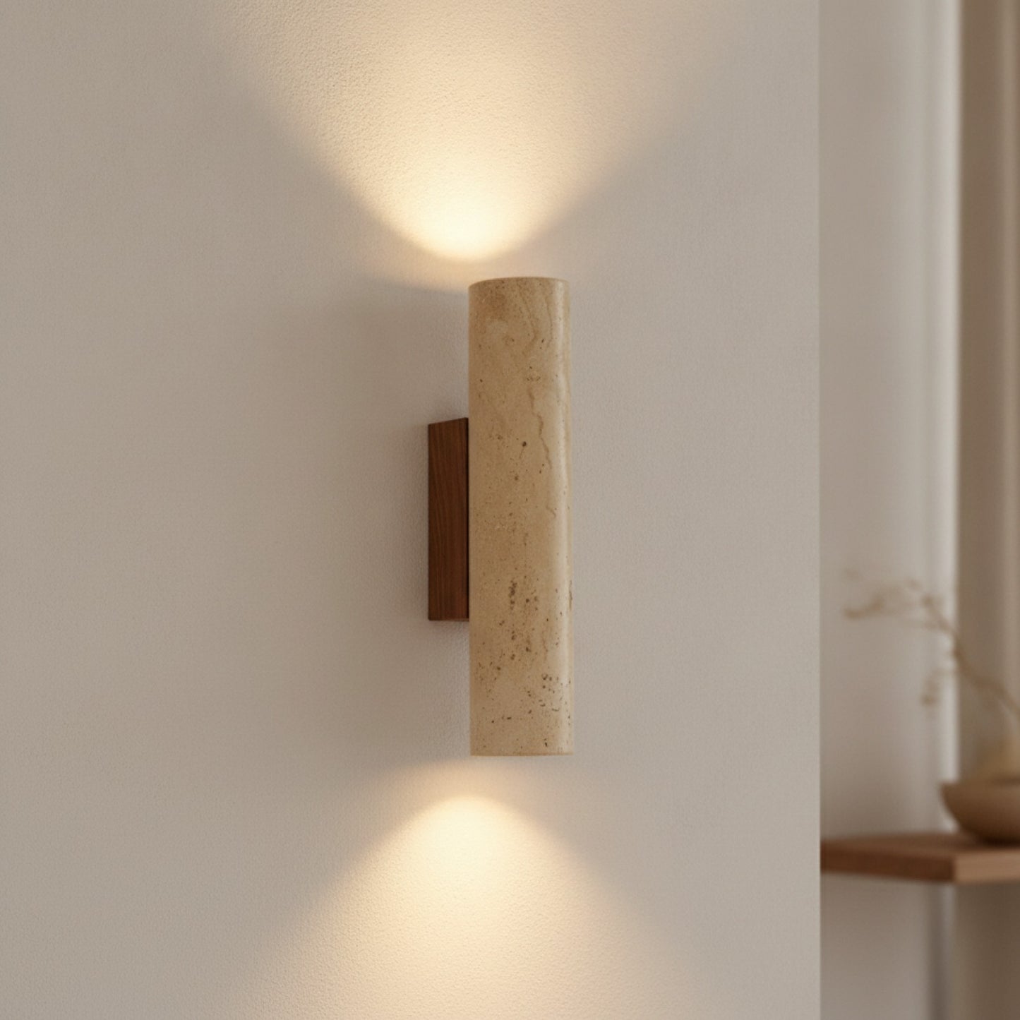 Applique Murale LED Wabi Sabi Jaune Marbre - Style Japonais pour Chevet, Salon, Escalier (Tailles 16-32cm)